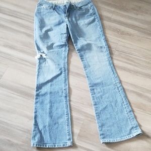 Joe's Jeans Wide Legs Blue Ripped Denim Designed In Los Angeles Size 28